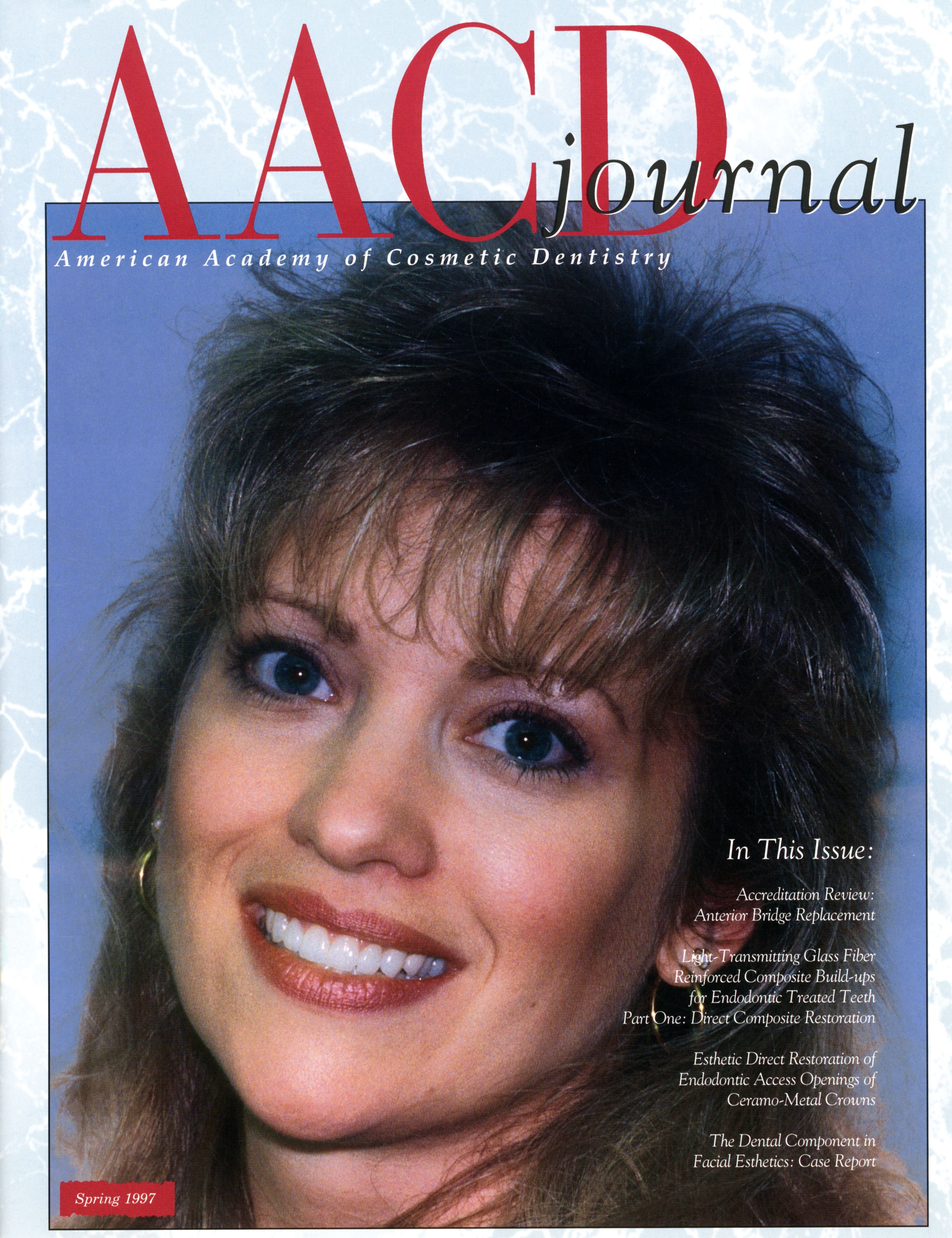 American Academy of Cosmetic Dentistry Journal of Cosmetic Dentistry Volume 13, Issue 1 cover