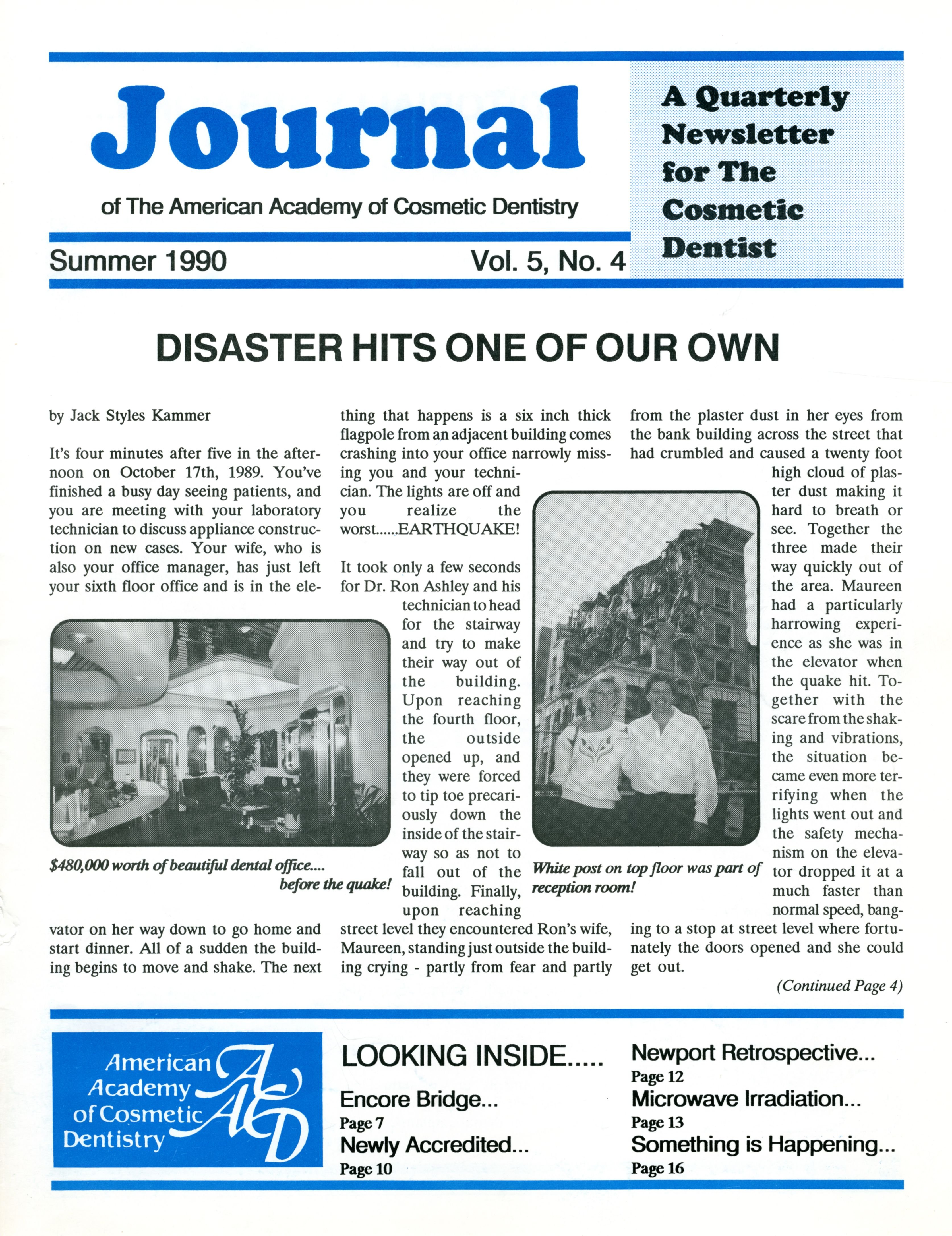 American Academy of Cosmetic Dentistry Journal of Cosmetic Dentistry Volume 5, Issue 4 cover